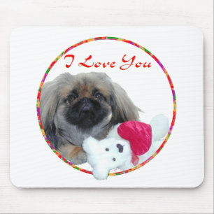 Pekingese Valentinstag Mousepad