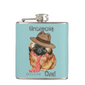 Pekingese Vater Hip Flask Flachmann (Vorderseite)