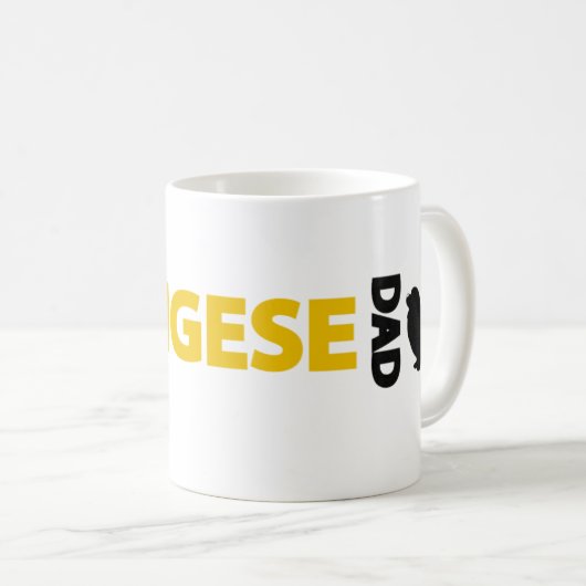 Pekingese Vater Kaffeetasse (VorderseiteRechts)
