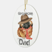 Pekingese Vater Keramik Ornament (Links)