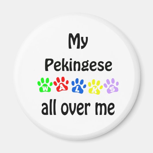 Pekingese Walks Design Magnet (Vorne)
