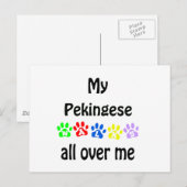 Pekingese Walks Design Postkarte (Vorne/Hinten)
