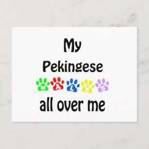 Pekingese Walks Design Postkarte