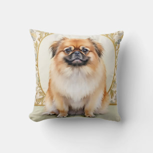 Pekingese Wasserfarbe Ornamente Klassische Kunst Kissen