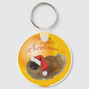 Pekingese Weihnachten Schlüsselanhänger