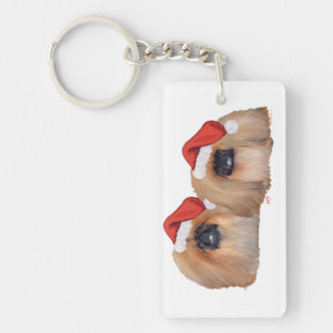 Pekingese Weihnachten Schlüsselanhänger