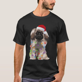 Pekingese Weihnachtsbeleuchtung Xmas Hund Lover Sa T-Shirt