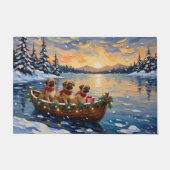 Pekingese Weihnachtsboot-Feiertag Fußmatte (Vorderseite)