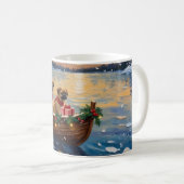 Pekingese Weihnachtsboot-Feiertag Kaffeetasse (VorderseiteRechts)