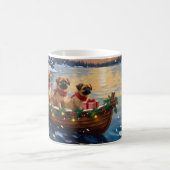 Pekingese Weihnachtsboot-Feiertag Kaffeetasse (Mittel)