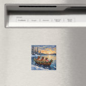 Pekingese Weihnachtsboot-Feiertag Magnet (In Situ (Geschirrspüler))