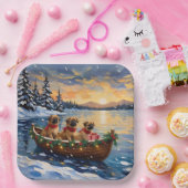 Pekingese Weihnachtsboot-Feiertag Pappteller (Party)