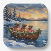 Pekingese Weihnachtsboot-Feiertag Pappteller (Vorderseite)