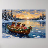 Pekingese Weihnachtsboot-Feiertag Poster (Vorne)
