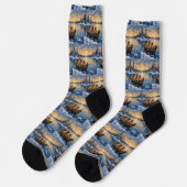 Pekingese Weihnachtsboot-Feiertag Socken (Linkes Detail)