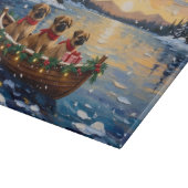 Pekingese Weihnachtsboot Urlaub Schneidebrett (Ecke)
