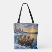 Pekingese Weihnachtsboot Urlaub Tasche (Rückseite)