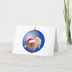 Pekingese Weihnachtsdekoration Feiertagskarte