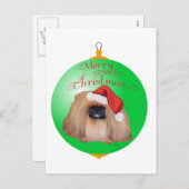 Pekingese Weihnachtsdekoration Feiertagspostkarte (Vorne/Hinten)