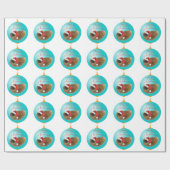 Pekingese Weihnachtsdekoration Geschenkpapier (Flach)