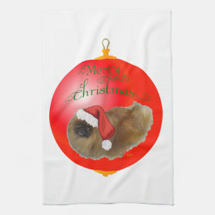 Pekingese Weihnachtsdekoration Geschirrtuch