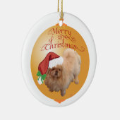 Pekingese Weihnachtsdekoration Keramikornament (Rechts)