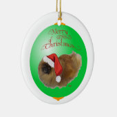 Pekingese Weihnachtsdekoration Keramikornament (Rechts)