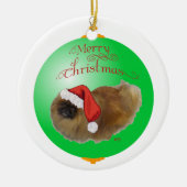 Pekingese Weihnachtsdekoration Keramikornament (Vorne)