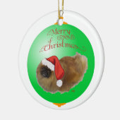 Pekingese Weihnachtsdekoration Keramikornament (Links)