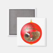 Pekingese Weihnachtsdekoration Magnet (Vorderseite/Rückseite)