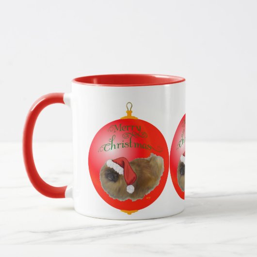 Pekingese Weihnachtsdekoration Tasse (Links)