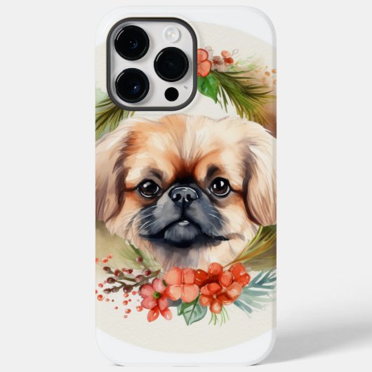 Pekingese Weihnachtsfeier Festliche Jungfrau Case-Mate iPhone Hülle (Rückseite)