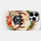 Pekingese Weihnachtsfeier Festliche Jungfrau Case-Mate iPhone Hülle (Rückseite (Horizontal))