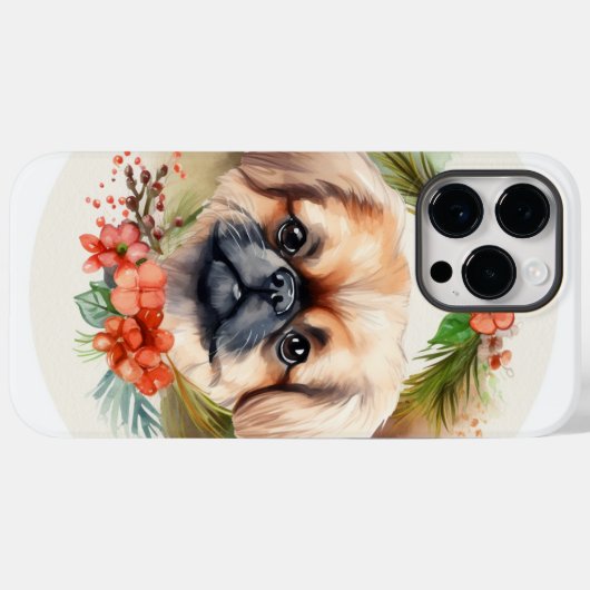 Pekingese Weihnachtsfeier Festliche Jungfrau Case-Mate iPhone Hülle (Rückseite (Horizontal))