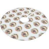 Pekingese Weihnachtsfeier Festliche Jungfrau Polyester Weihnachtsbaumdecke (Schrägansicht)