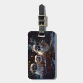 Pekingese Weihnachtsfeiertage Gepäckanhänger (Vorderseite vertikal)