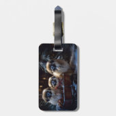 Pekingese Weihnachtsfeiertage Gepäckanhänger (Rückseite vertikal)