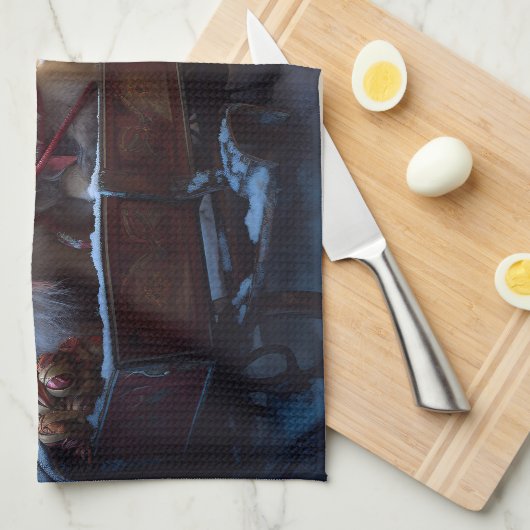 Pekingese Weihnachtsfeiertage Geschirrtuch (Viertel Falte)