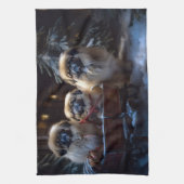 Pekingese Weihnachtsfeiertage Geschirrtuch (Vertikal)