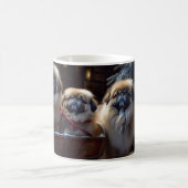 Pekingese Weihnachtsfeiertage Kaffeetasse (Mittel)