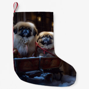 Pekingese Weihnachtsfeiertage Kleiner Weihnachtsstrumpf
