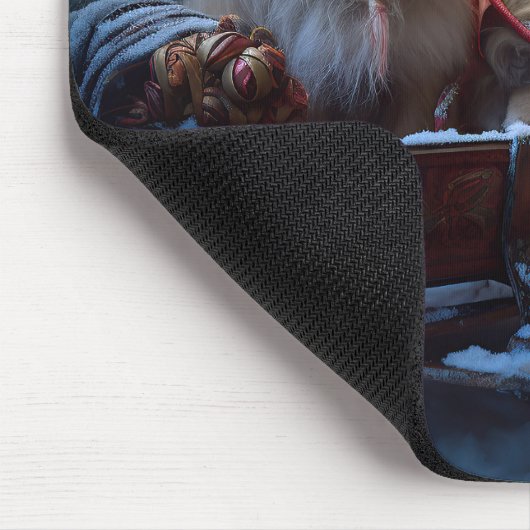 Pekingese Weihnachtsfeiertage Mousepad (Ecke)