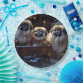 Pekingese Weihnachtsfeiertage Pappteller (Party)