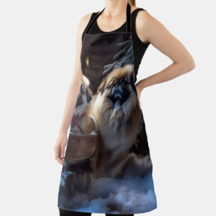 Pekingese Weihnachtsfeiertage Schürze