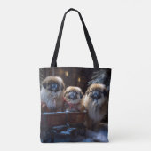 Pekingese Weihnachtsfeiertage Tasche (Rückseite)