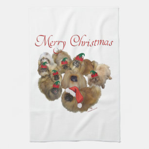 Pekingese-Weihnachtsgruppe Küchentuch