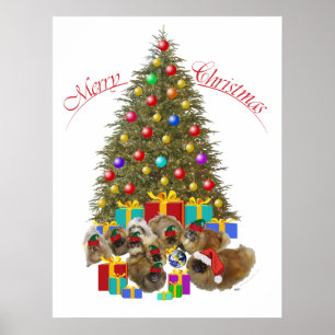 Pekingese-Weihnachtsgruppe Poster