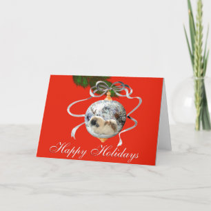 Pekingese-Weihnachtsgrußkarte Feiertagskarte