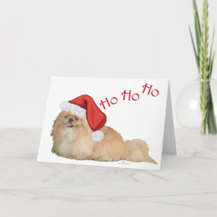 Pekingese Weihnachtsmann Feiertagskarte