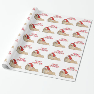 Pekingese Weihnachtsmann Geschenkpapier